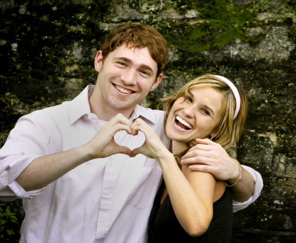 Happy couple using endorphins